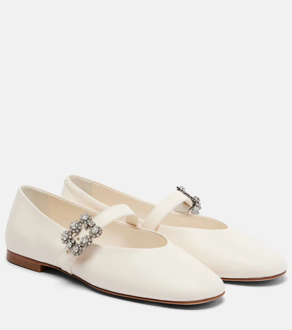  Roger Vivier Roger Vivier Roundytoe Leather Ballet Flats 