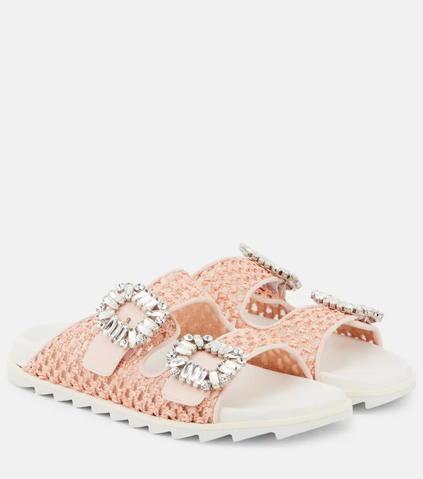  Roger Vivier Roger Vivier Slidy Viv Crystal-embellished Sandals 