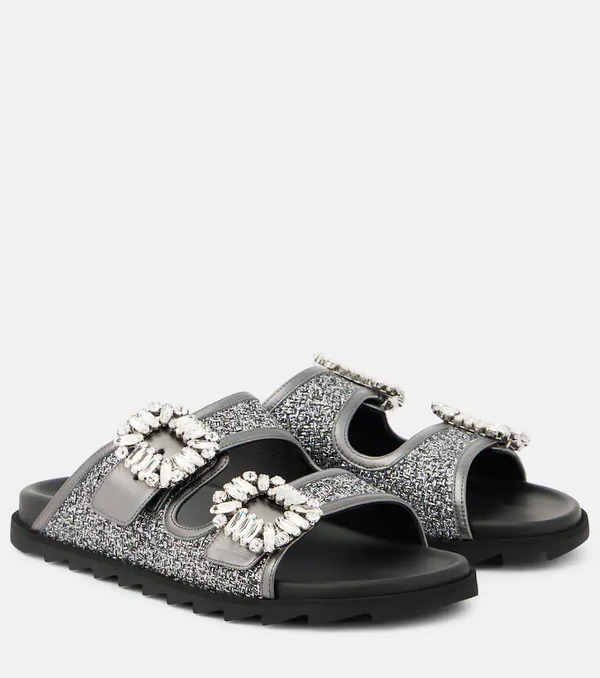  Roger Vivier Roger Vivier Slidy Viv' Embellished Sandals 