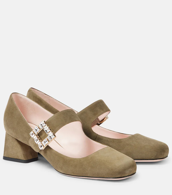  Roger Vivier Roger Vivier Tres Vivier 45 Suede Pumps 