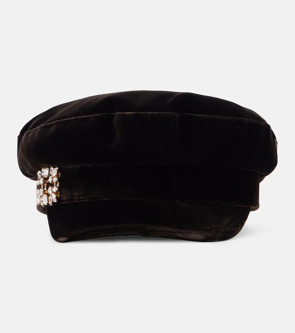  Roger Vivier Roger Vivier Velvet Newsboy Cap 