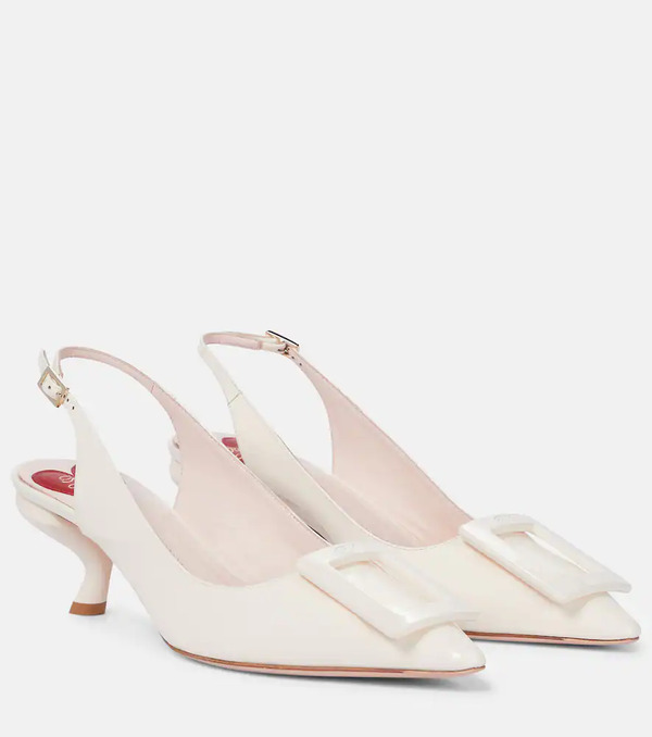  Roger Vivier Roger Vivier Virgule Slingback Leather Pumps 