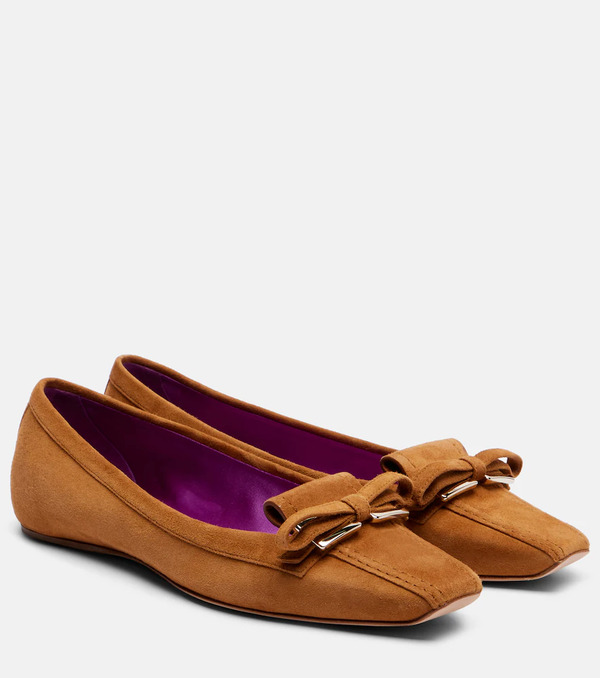  Roger Vivier Roger Vivier Virgule Suede Ballet Flats 