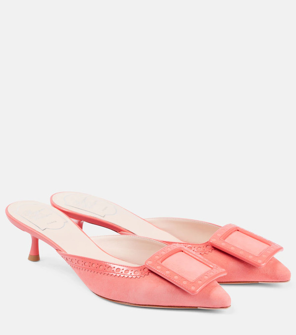  Roger Vivier Roger Vivier Viv' In The City Suede Mules 