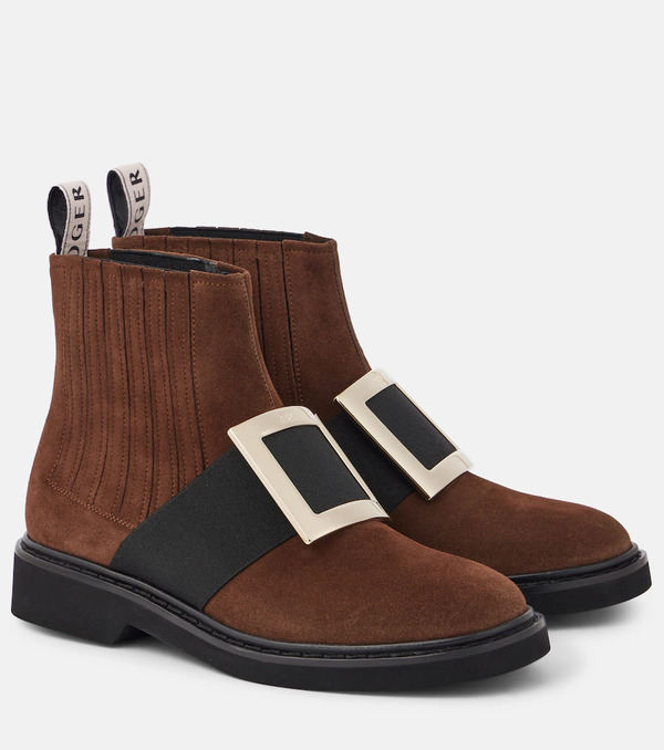  Roger Vivier Roger Vivier Viv' Rangers Suede Chelsea Boots 
