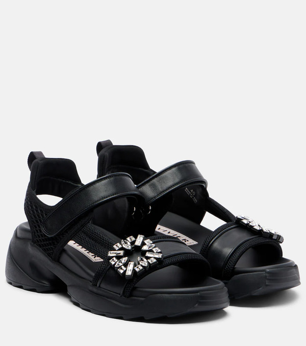  Roger Vivier Roger Vivier Viv' Run Embellished Sandals 