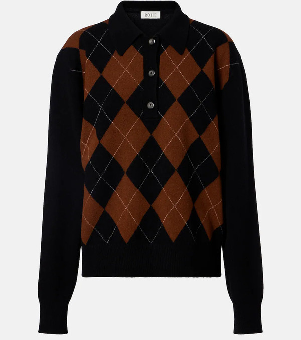  Rohe Rohe Argyle Wool Polo Sweater 