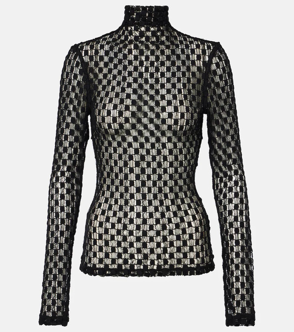  Rohe Rohe Cotton-blend Lace Turtleneck Top 