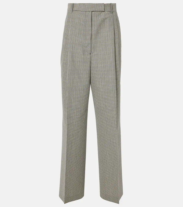  Rohe Rohe Gingham Wool-blend Wide-leg Pants 
