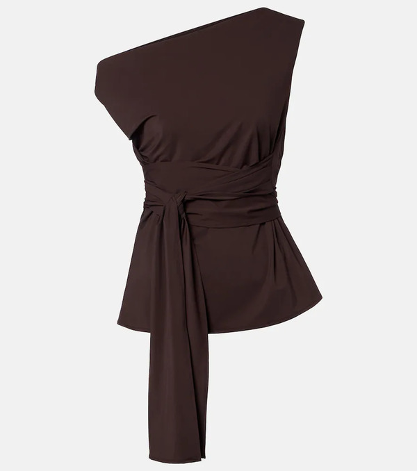  Rohe Rohe One-shoulder Jersey Wrap Top 