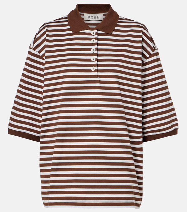  Rohe Rohe Striped Oversized Cotton Polo Shirt 