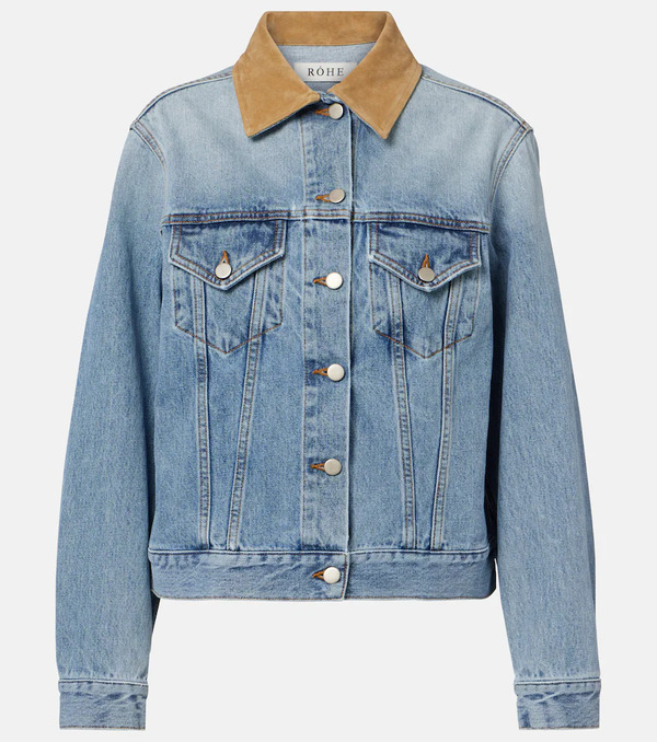  Rohe Rohe Suede-trimmed Denim Jacket 