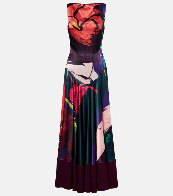  Roksanda Roksanda Munir Printed Silk Satin Gown 