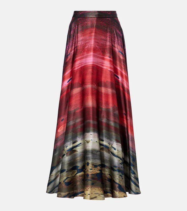  Roksanda Roksanda Printed Silk Satin Maxi Skirt 