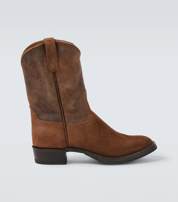  Rrl Rrl Suede And Leather Cowboy Boots 