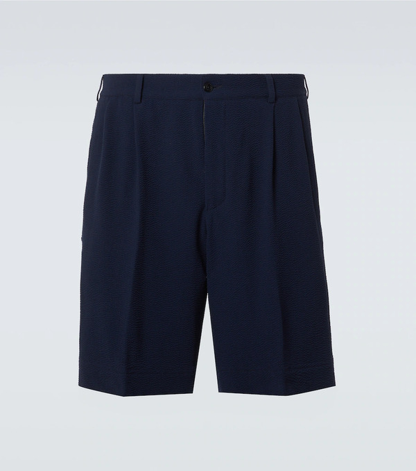  Rubinacci Rubinacci Pleated Wool Seersucker Shorts 