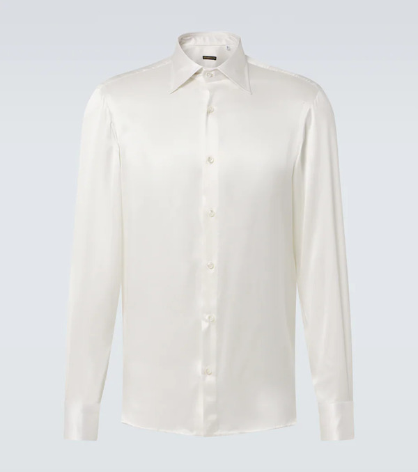  Rubinacci Rubinacci Silk Satin Tuxedo Shirt 