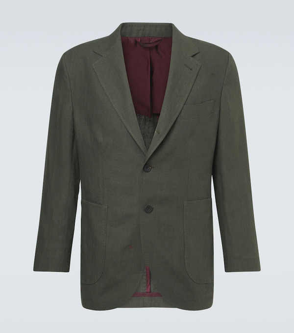  Rubinacci Rubinacci Single-breasted Linen Blazer 