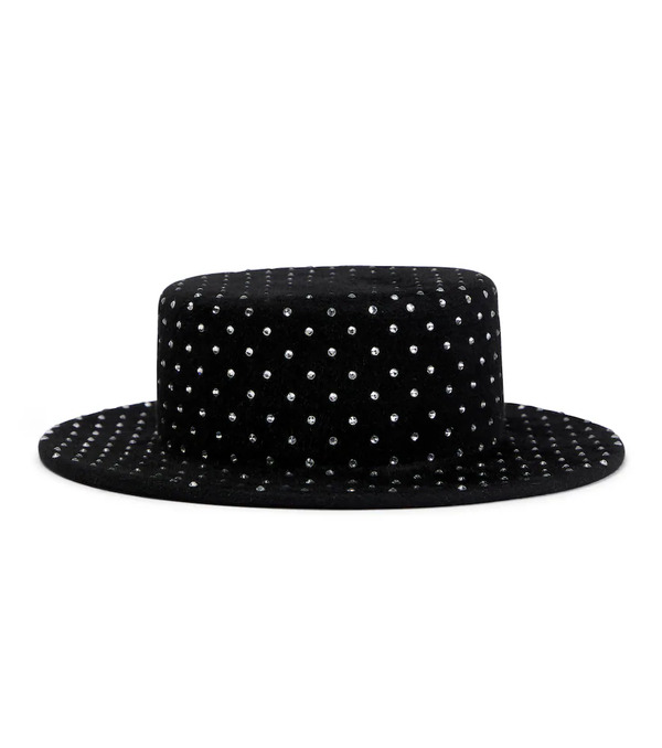  Ruslan Baginskiy Ruslan Baginskiy Embellished Felt Canotier Hat 