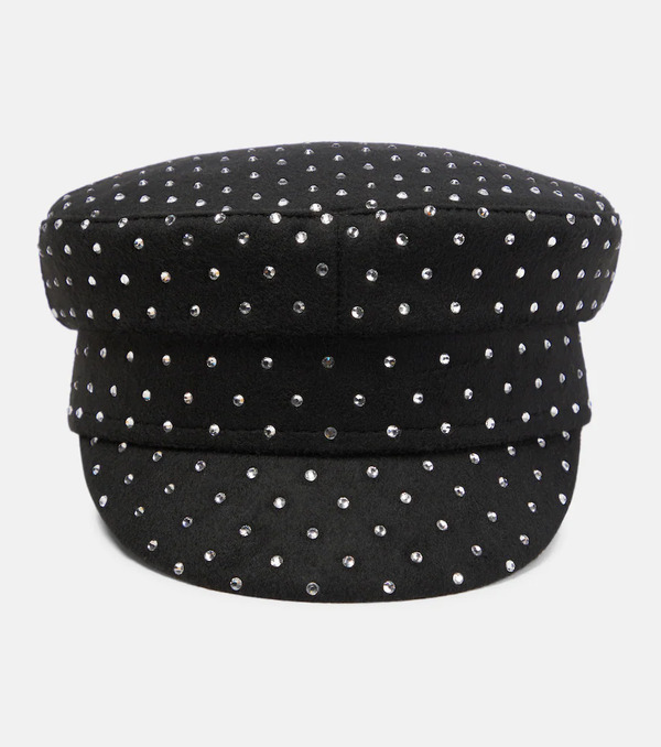  Ruslan Baginskiy Ruslan Baginskiy Embellished Wool Baker Boy Cap 
