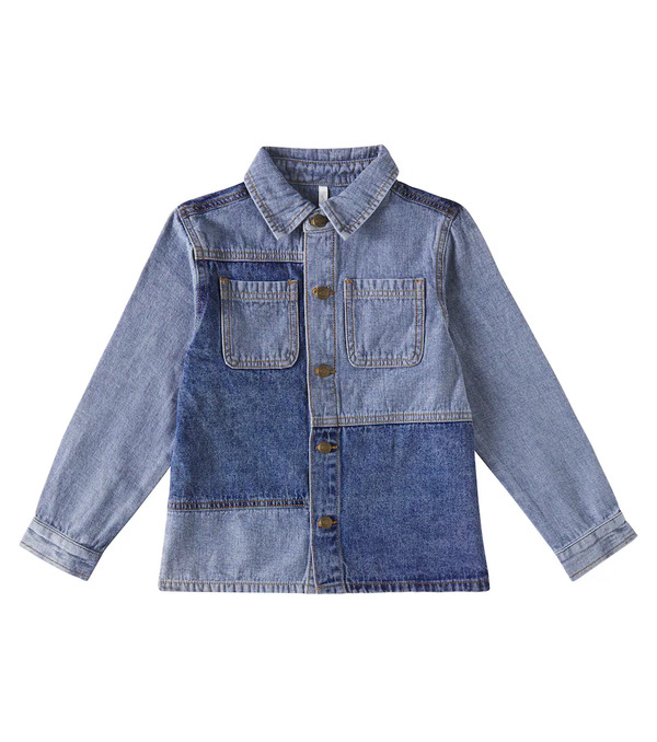  Rylee + Cru Rylee + Cru Patchwork Denim Overshirt 