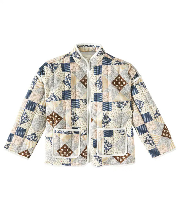  Rylee + Cru Rylee + Cru Quilted Patchwork Linen-blend Jacket 