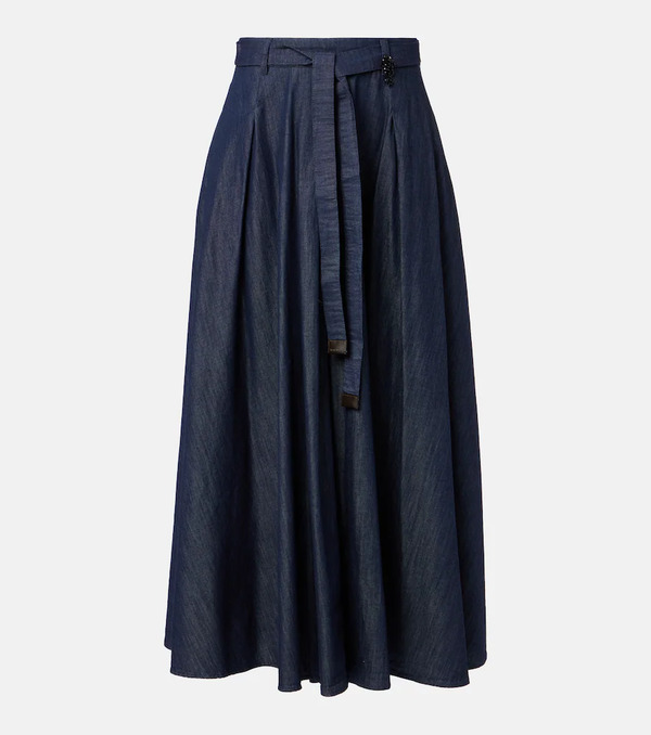  's Max Mara 's Max Mara Amanda Chambray Maxi Skirt 