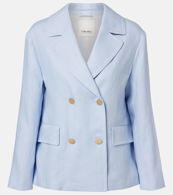  's Max Mara 's Max Mara Avenue Double-breasted Linen Blazer 