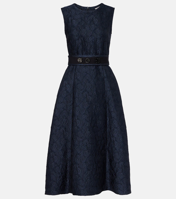  's Max Mara 's Max Mara Belted Jacquard Midi Dress 