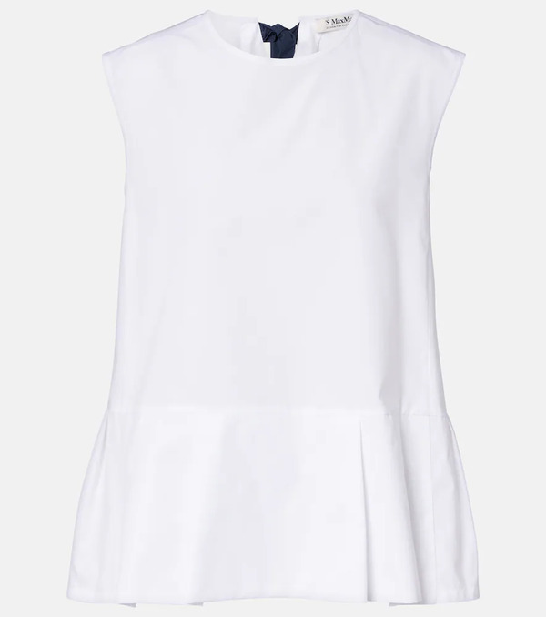  's Max Mara 's Max Mara Brava Peplum Cotton Poplin Top 