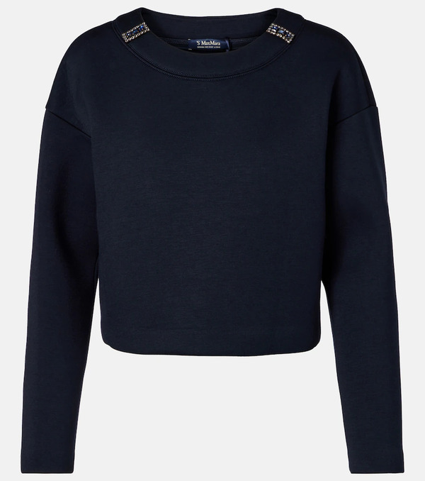  's Max Mara 's Max Mara Embellished Jersey Sweatshirt 