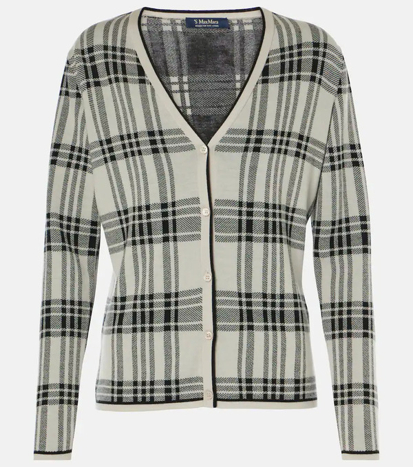  's Max Mara 's Max Mara Giara Plaid Wool Cardigan 