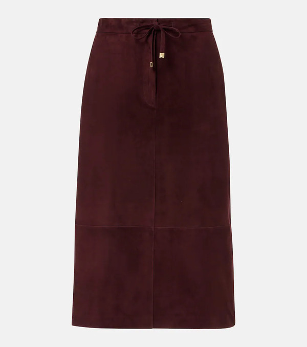  's Max Mara 's Max Mara Suede Midi Skirt 