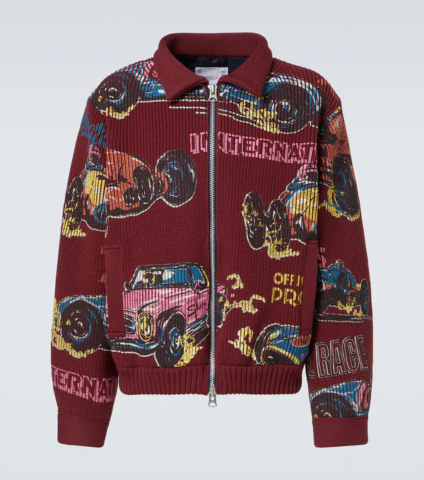  Sacai Sacai Car Race Zip-up Sweater 