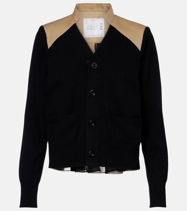  Sacai Sacai Cotton-blend Gabardine Cardigan 