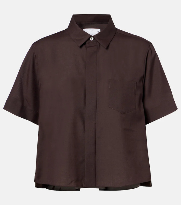  Sacai Sacai Cropped Shirt 