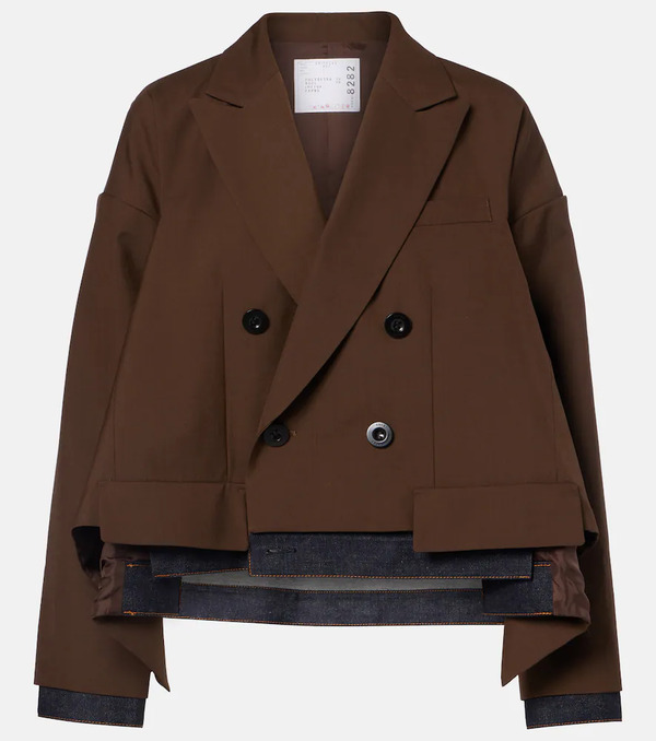  Sacai Sacai Denim-trimmed Jacket 