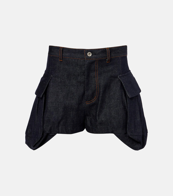  Sacai Sacai High-rise Denim Shorts 