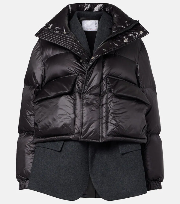  Sacai Sacai Layered Wool Down Jacket 