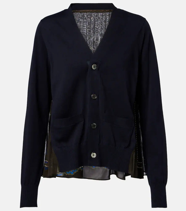  Sacai Sacai Paneled Cardigan 