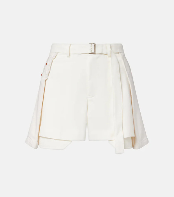  Sacai Sacai Paneled Denim Shorts 