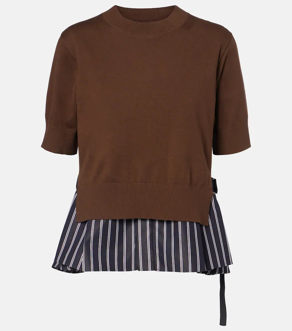  Sacai Sacai Paneled Top 