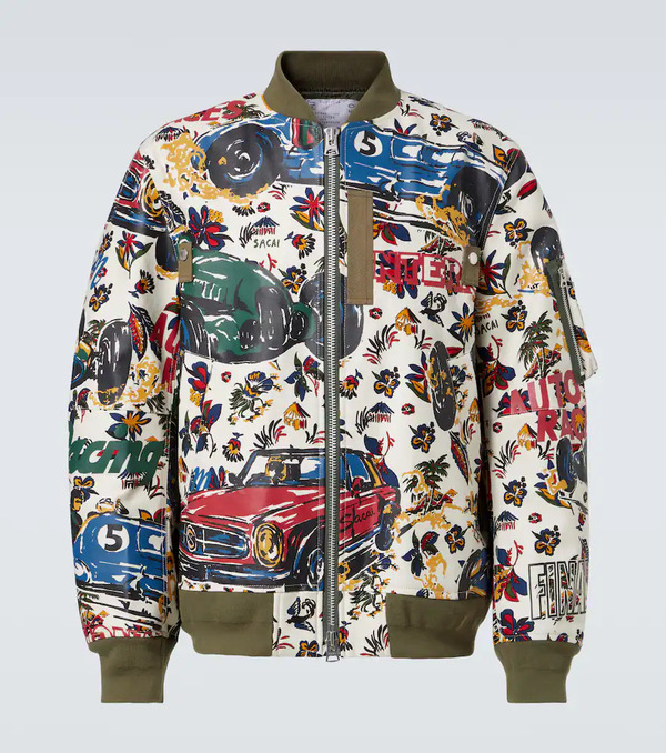  Sacai Sacai Printed Cotton Bomber Jacket 