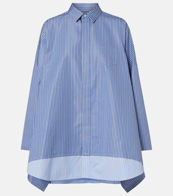  Sacai Sacai Striped Oversized Cotton-blend Shirt 