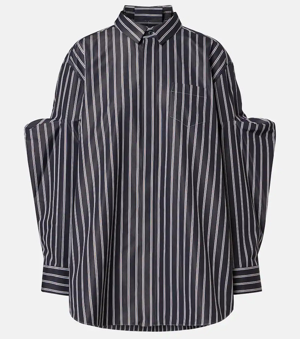  Sacai Sacai Striped Oversized Cotton-blend Shirt 