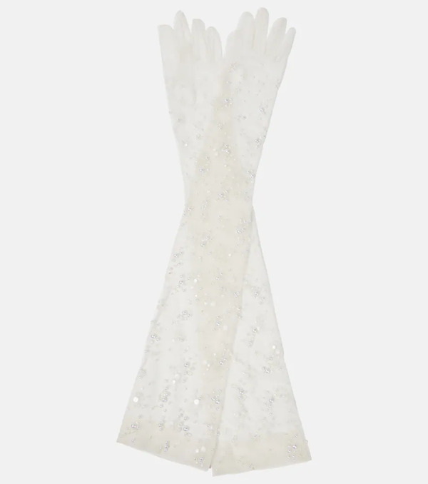  Safiyaa Safiyaa Bridal Tulle Gloves 