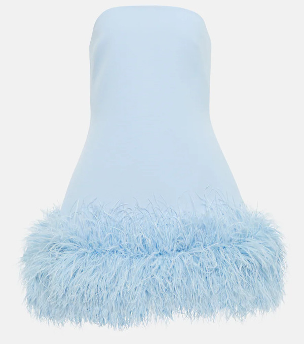  Safiyaa Safiyaa Feather-trimmed Crepe Minidress 