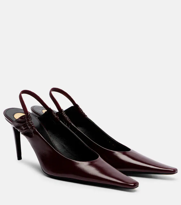  Saint Laurent Saint Laurent Anne-marie Leather Slingback Pumps 