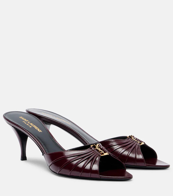  Saint Laurent Saint Laurent Babylone Cassandre 60 Leather Mules 