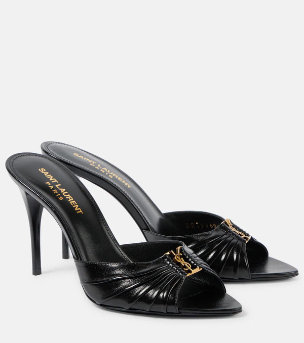  Saint Laurent Saint Laurent Babylone 90 Leather Mules 